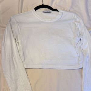 Adika White Long Sleeve Crop Top